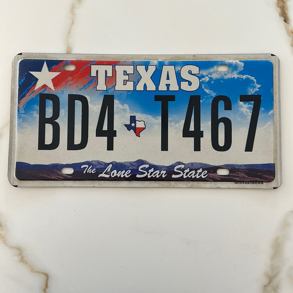 Texas  license plate